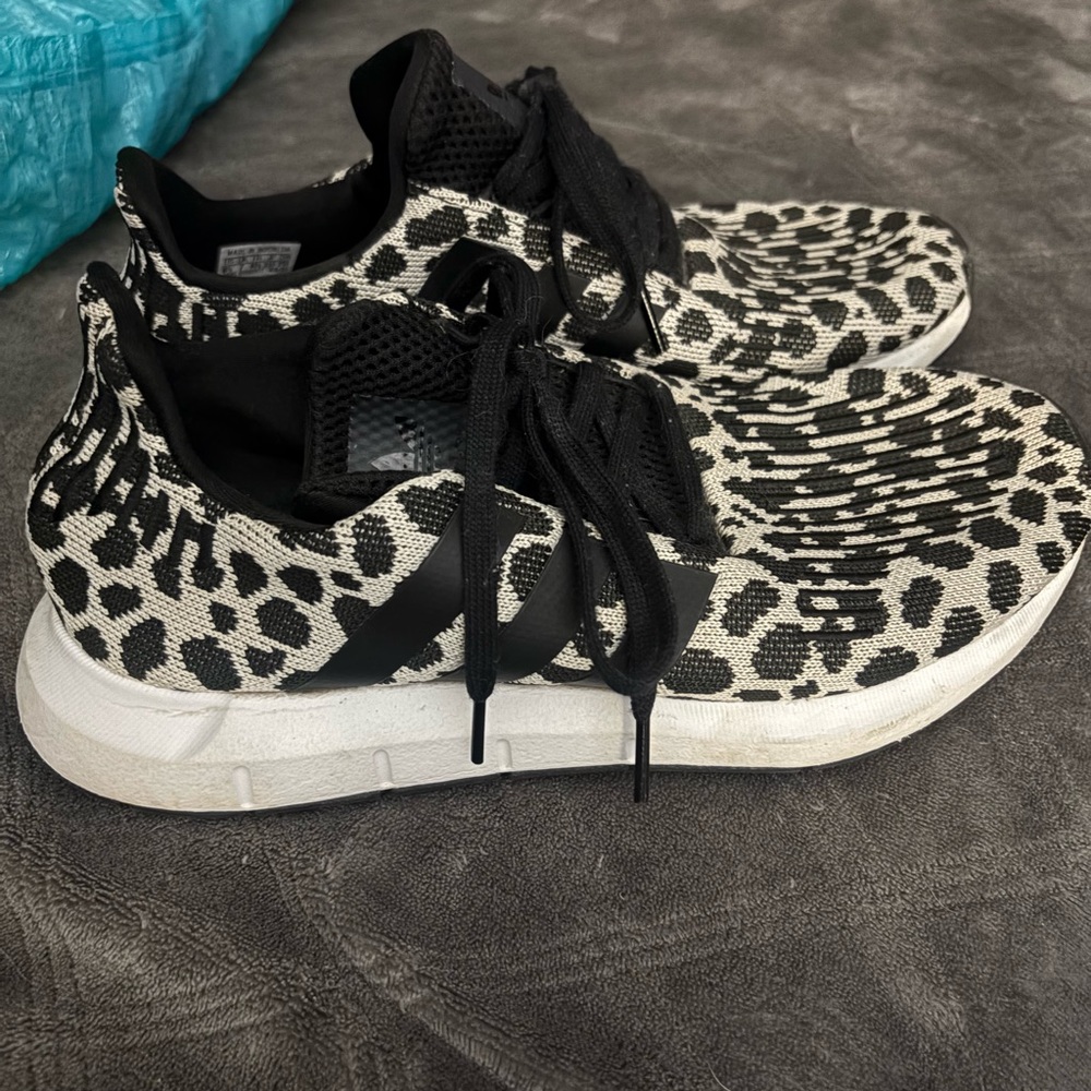 Adidas Black and White Patterned Sneakers